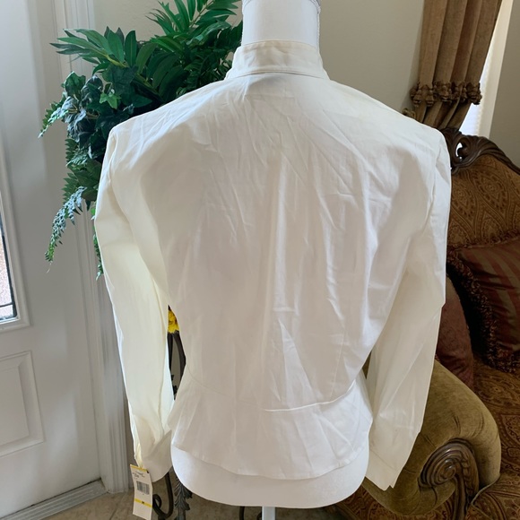 Jones New York Signature White Button Down Blouse - Picture 3 of 5